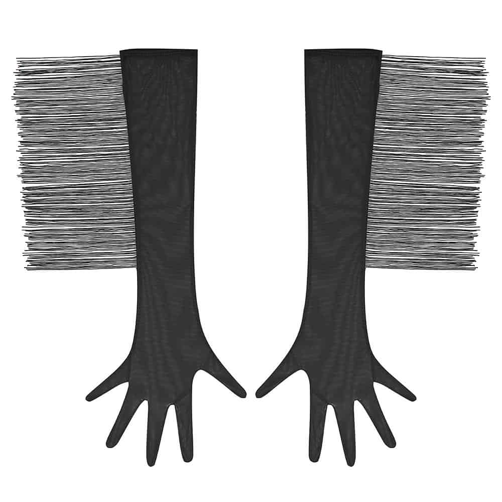 Lot de gants noirs avec franges