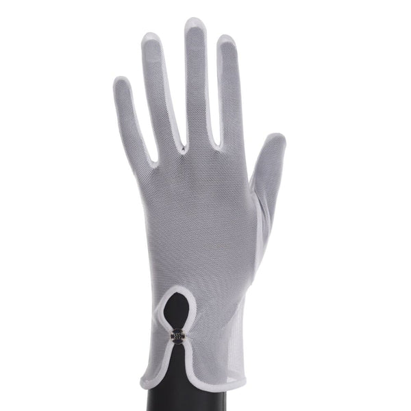 Gants à Volants Blanc en Résille Fine style élégant