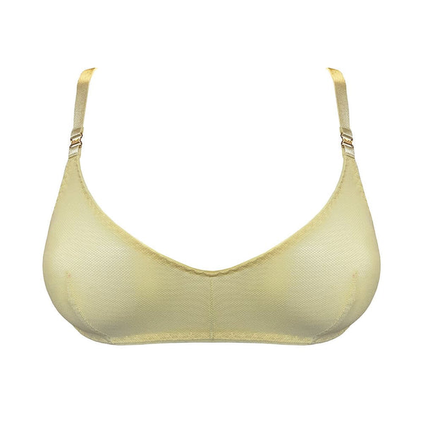 Soutien-gorge souple Cadi Bordelle en jaune citron, avec des bretelles ajustables et un fermoir en or 24 carats. Légèrement structuré, il offre un maintien optimal tout en restant confortable et élégant pour un style sexy et naturel.