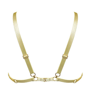 Soutien-gorge souple Cadi Bordelle en jaune citron, avec des bretelles ajustables et un fermoir en or 24 carats. Légèrement structuré, il offre un maintien optimal tout en restant confortable et élégant pour un style sexy et naturel.