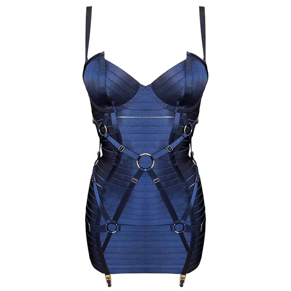 Bordelle adjustable Bondage Angela dress navy blue