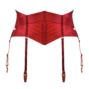 Packshot du Devant du Serre-Taille Porte-Jarretelles couleur Rouge