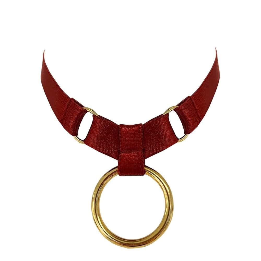 Packshot du Devant du Collier Anneau couleur Rouge