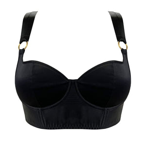 Packshot du Devant du Bustier en Soie couleur Noir