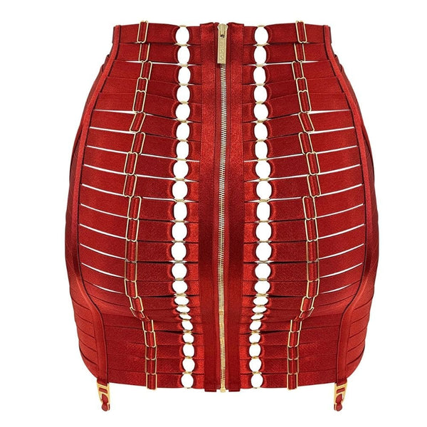 Packshot du Dos de la Jupe Waspie Harnais en couleur Rouge