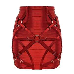 Packshot du Devant de la Jupe Waspie Harnais couleur Rouge