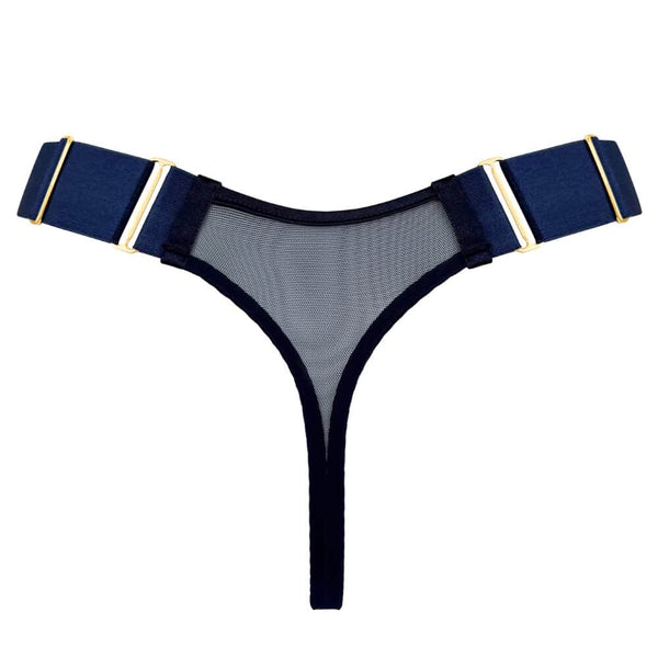 BORDELLE Signature - Wide Strap Navy Thong