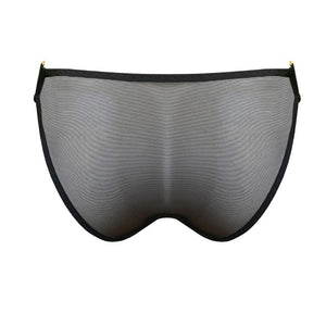 Culotte Résille Noir Détails Plaqués Or