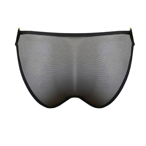 Culotte Résille Noir Détails Plaqués Or