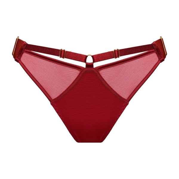 Culotte Résille Rouge Détails Plaqués Or