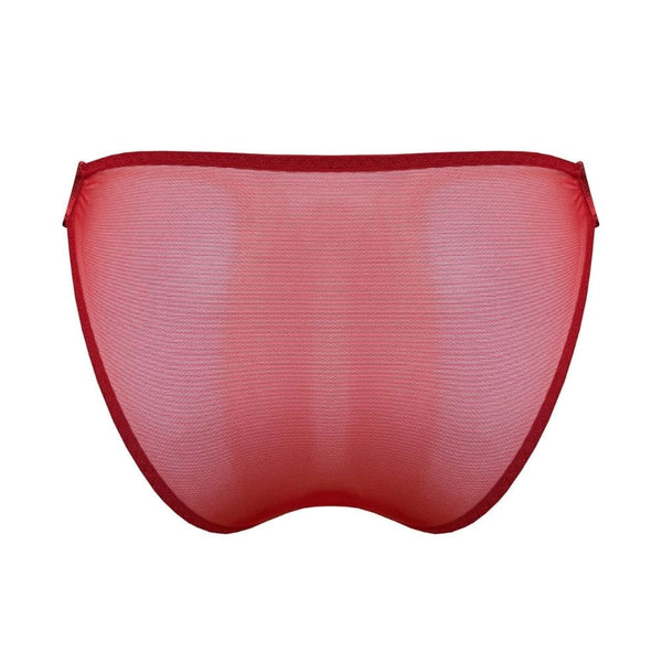 Culotte Résille Rouge Détails Plaqués Or