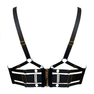 Soutien-Gorge Mesh Résille Balconnet Noir vue De Dos