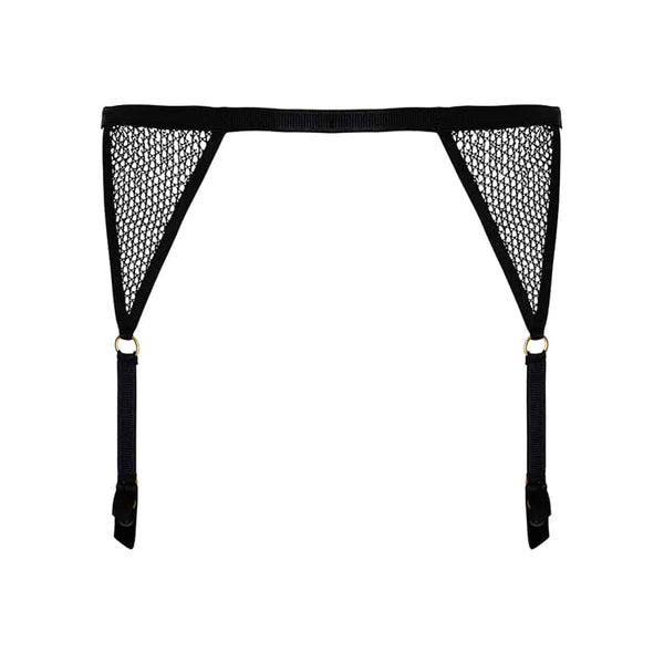 Ceinture porte-jarretelles noir avec résille moyenne BRACLI chez Brigade Mondaine