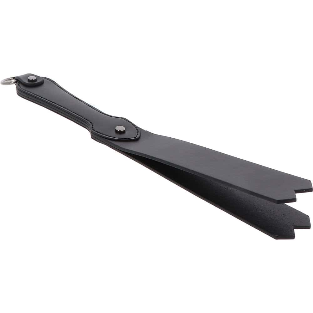 Slapper double couche en Cuir Noir avec extrémité angulaire et poignée ergonomique