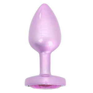 #rose Plug anal Time to Shine en aluminium mauve avec pierre violette scintillante en forme de cœur, design élégant et confortable.