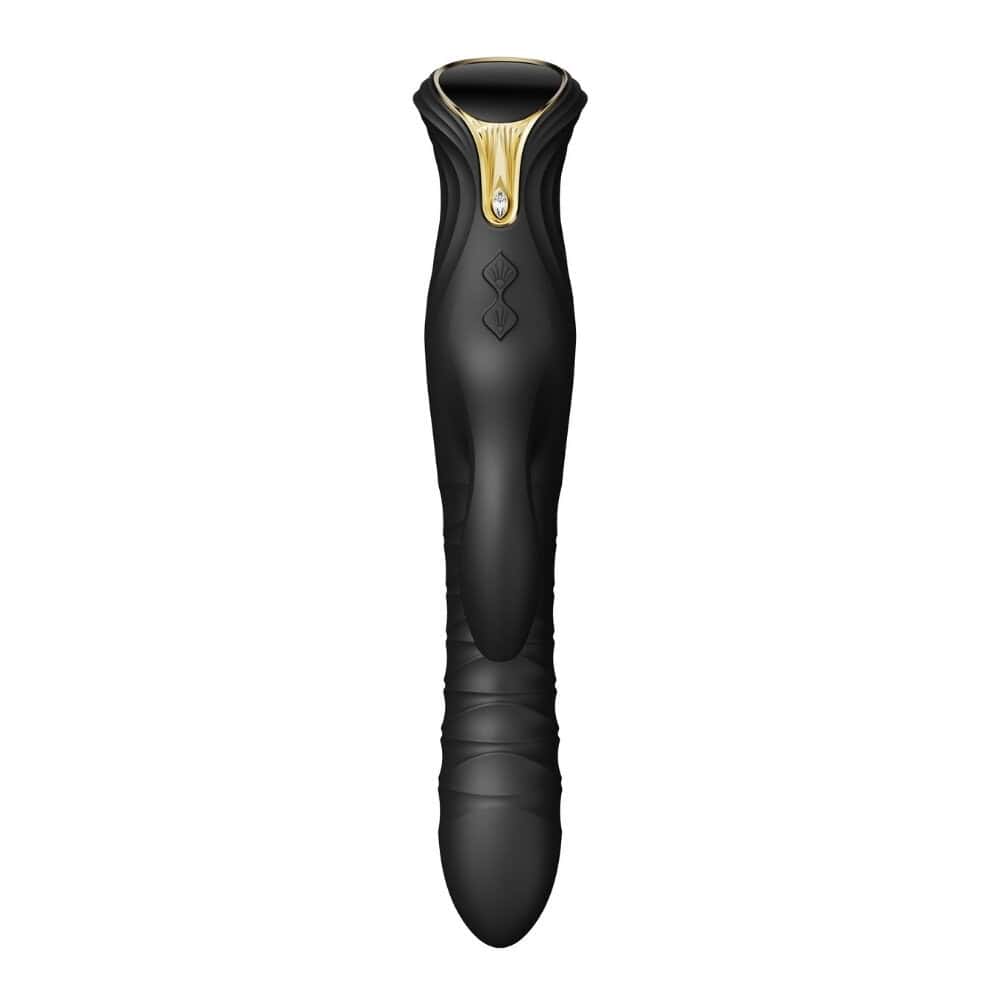 Vibromasseur Rabbit MOSE noir à double stimulation, surface mate texturée et lignes ergonomiques, présenté sur fond blanc dans une esthétique épurée et contemporaine.