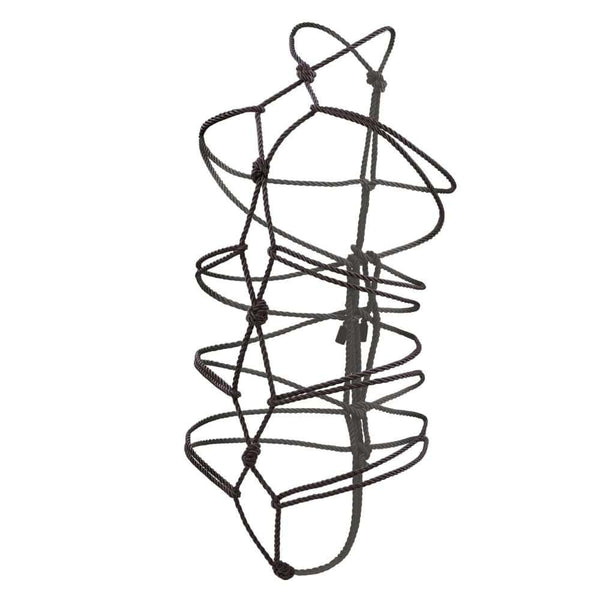 Corde Bondage Shibari Noir 10m en coton et polyester détail en alliage de zinc sans nickel
