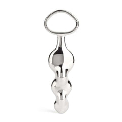 Stimulateur de prostate forme torsadée en acier inoxydable poli Argenté manche circulaire surface lisse