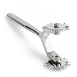 Doubles Roulettes multi-roues de Wartenberg en acier inoxydable Argenté pointes fines et affûtées pour jeu sensoriel