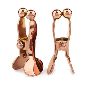 pinces à seins en acier inoxydable Rose Gold Fermeture mécanisme à ressort boules métalliques ajoutent un effet de traction progressif