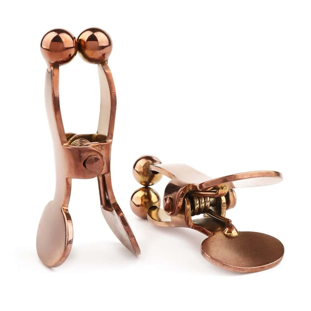 pinces à seins en acier inoxydable Rose Gold Fermeture mécanisme à ressort boules métalliques ajoutent un effet de traction progressif