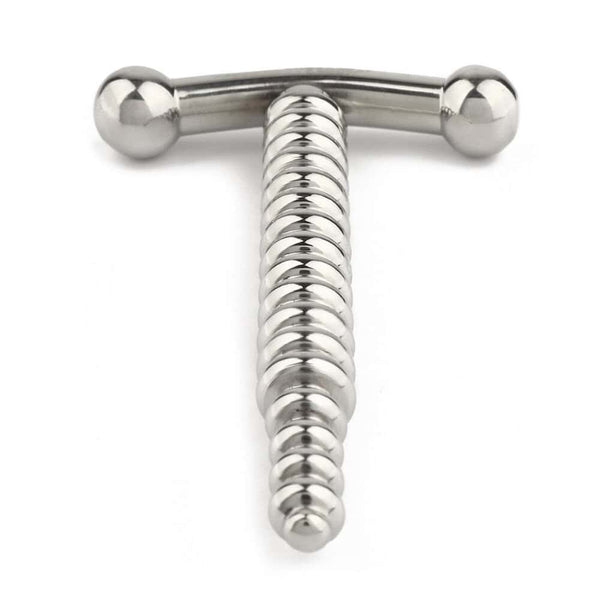 Packshot plug urétral a courte longueur et diamètre étroit en acier inoxydable poli conception fermée surface lisse pour une insertion fluide et poignée de sécurité intégrée