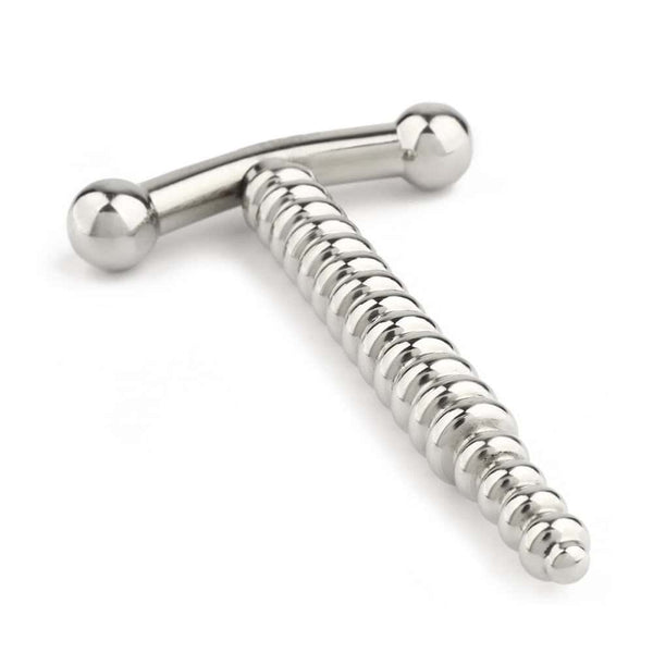 Packshot plug urétral a courte longueur et diamètre étroit en acier inoxydable poli conception fermée surface lisse pour une insertion fluide et poignée de sécurité intégrée