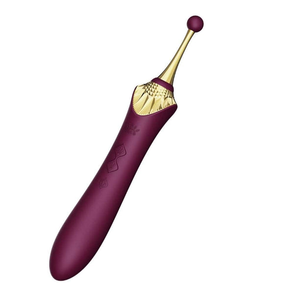 Stimulateur intime ZALO Bess 2, élégant et fin, en silicone haut de gamme, présenté avec embouts interchangeables et fonction chauffante, conçu pour une stimulation précise et personnalisée.