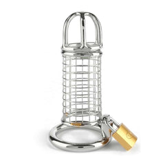 Cage de chasteté pour homme en Acier inoxydable surface polie facile à nettoyer durable non poreux et compatible avec tous les lubrifiants mécanisme de verrouillage avec cadenas et clé
