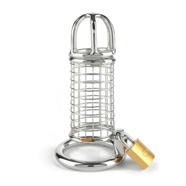 Cage de chasteté pour homme en Acier inoxydable surface polie facile à nettoyer durable non poreux et compatible avec tous les lubrifiants mécanisme de verrouillage avec cadenas et clé