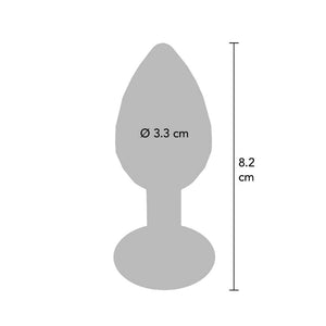 Plug anal en métal poli avec cristal facetté transparent, base évasée et finition brillante, présenté par Brigade Mondaine Paris.