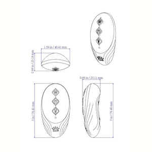 Vibromasseur portable au design ergonomique présenté avec son écrin, posé sur un décor aux nuances bleues et rouges, sélection Brigade Mondaine Paris. Sextoys Electriques