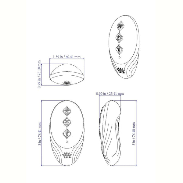 Vibromasseur portable au design ergonomique présenté avec son écrin, posé sur un décor aux nuances bleues et rouges, sélection Brigade Mondaine Paris. Sextoys Electriques