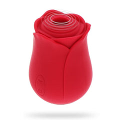 Stimulateur clitoridien rose en forme de bouton de fleur, au design lisse et arrondi, présenté sur fond blanc avec une finition soignée et moderne.