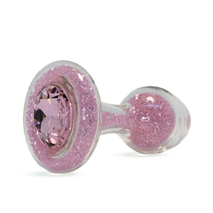 Plug en Verre Borosilicate avec Cristaux Rose