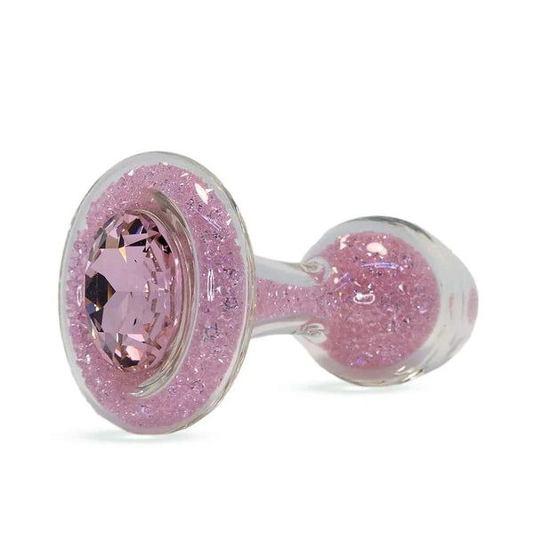 Plug en Verre Borosilicate avec Cristaux Rose