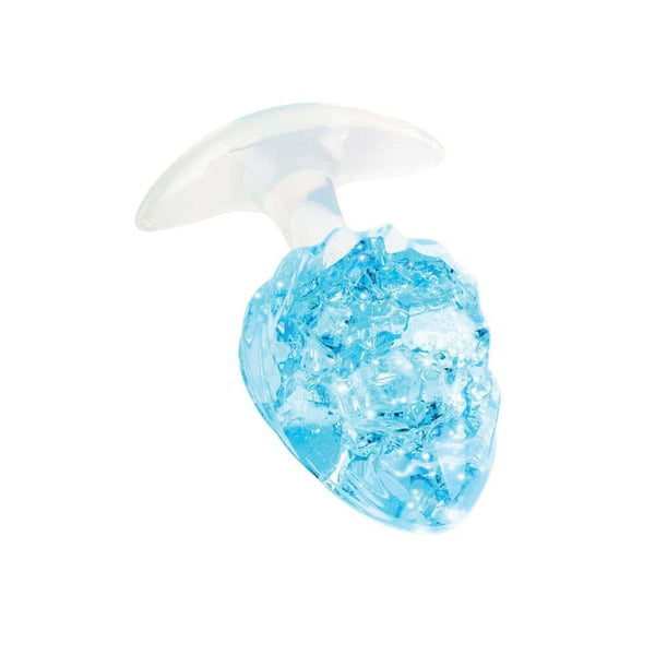 Plug en cristal translucide avec base évasée et texture interne brillante, accessoire proposé par Brigade Mondaine Paris.