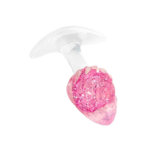 Plug en cristal translucide avec base évasée et texture interne brillante, accessoire proposé par Brigade Mondaine Paris.