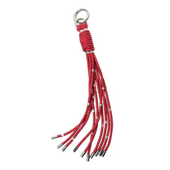 Porte Clé bdsm fouet en cordes rouges et détails en argents