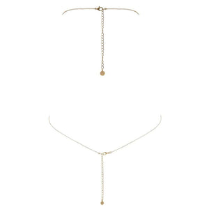 Packshot du Dos d'un Bijou de Buste Doré avec bijoux Swarovski et Croix