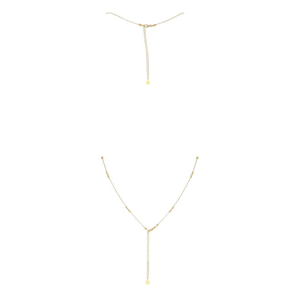 Bijoux de buste Forte de la marque Fungi Elica D Oro. Ce bijoux s’enfile au niveau des bras et se ferme dans le bas du dos et a la nuque. Une chaine relie les deux pans de chaines avec des pierres en Onyx et des médaillons en plaqué or 24 carats.