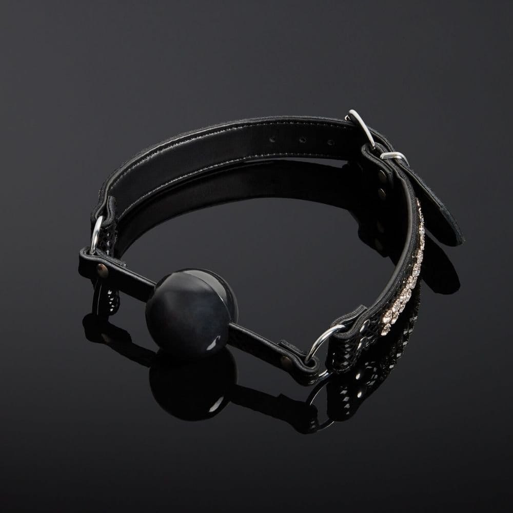 Photo Packshot GAG Cuir Serpens Cuir Vache et Silicone Noir et Cristaux