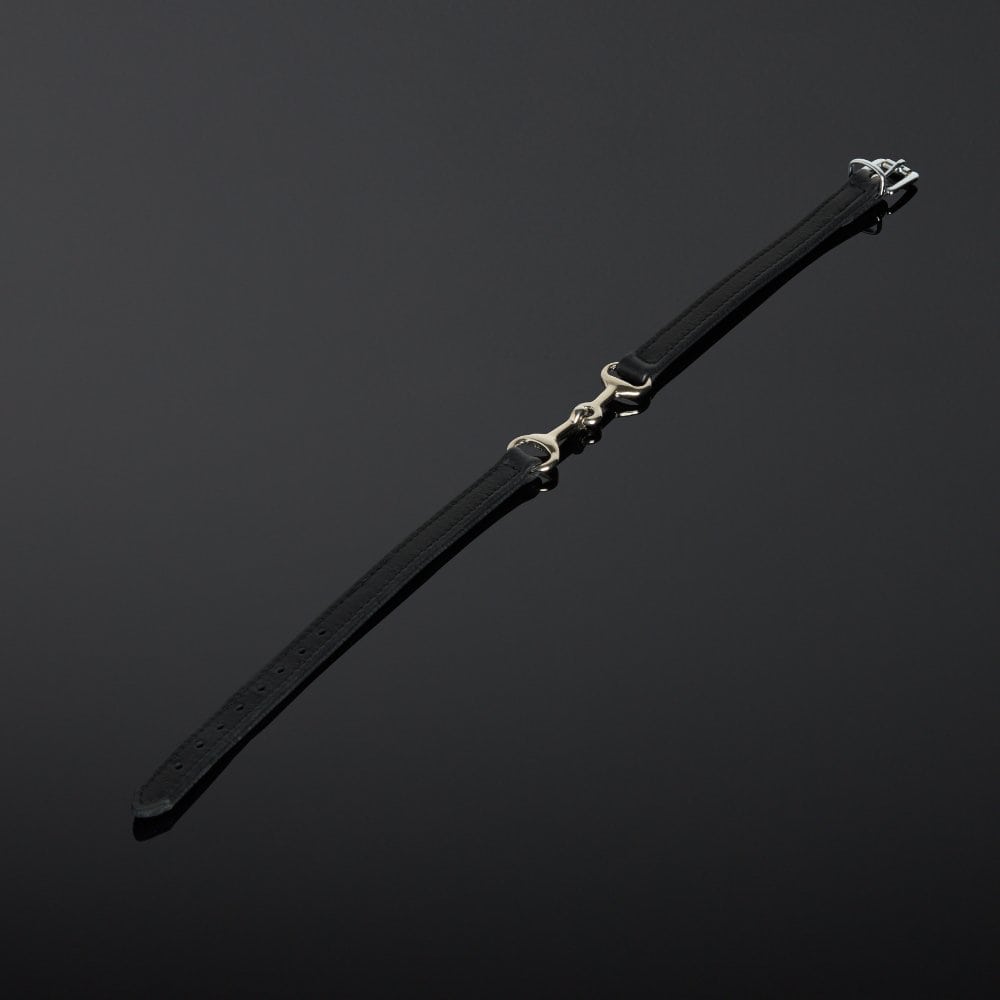 Choker en cuir Noir de selle double face et mors en métal