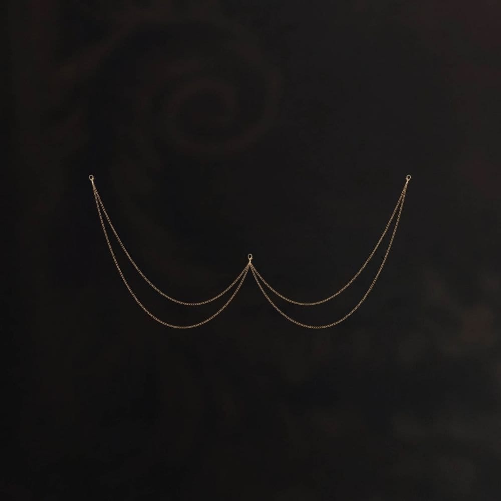 L’accessoire chaîne AIMÉE sublime votre lingerie avec une touche précieuse et sophistiquée. Ses délicates chaînes dorées, dotées de clips raffinés, s’attachent facilement pour un effet bijou élégant. Conçu pour rehausser la culotte brésilienne AIMÉE, il apporte glamour et sensualité. Son design délicat souligne la silhouette avec finesse. Entièrement fabriqué à la main, il incarne l’élégance et le luxe.