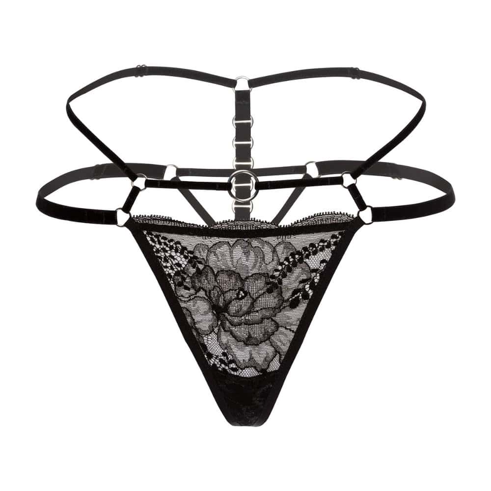 Packshot String Noir Dentelle et Velours