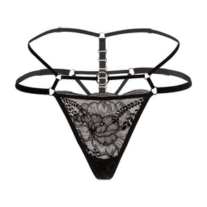 Packshot String Noir Dentelle et Velours