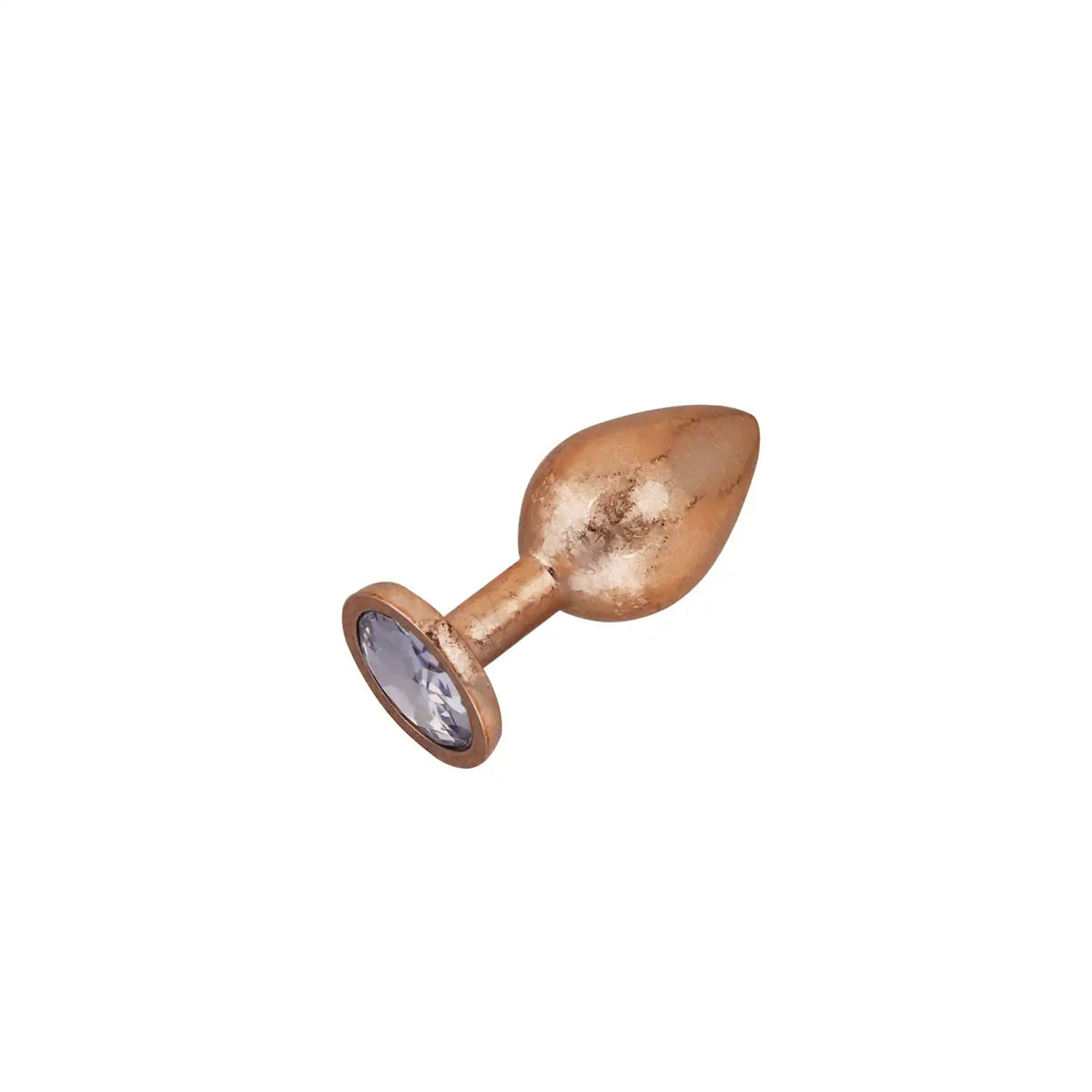 Plug anal en aluminium LIEBE SEELE coloris rose avec base évasée ornée d’une pierre, présenté sur fond blanc