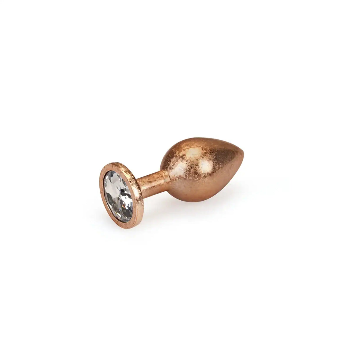Plug anal en aluminium LIEBE SEELE coloris rose avec base évasée ornée d’une pierre, présenté sur fond blanc