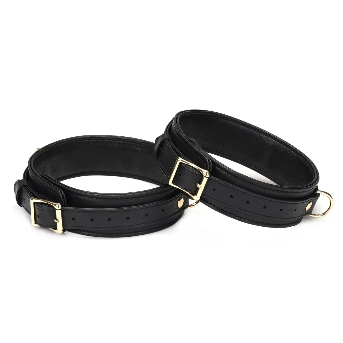 Packshot de Menottes pour Cuisses en Cuir Noir