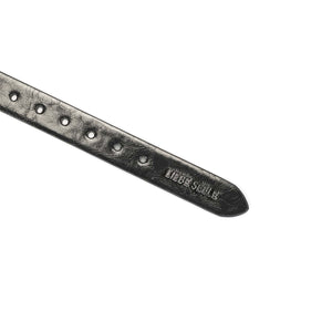 Choker Ajustable en simili cuir noir brillant nœud central en métal doré strass décoratifs Détail sur Sangle d'attache